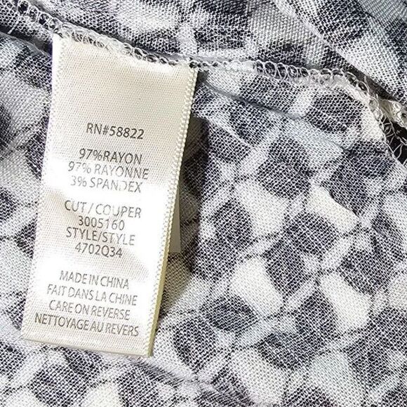 NWT Max Studio London Black White & Gold Flowy Button Up Shirt Top Blouse sz XL - Picture 10 of 10